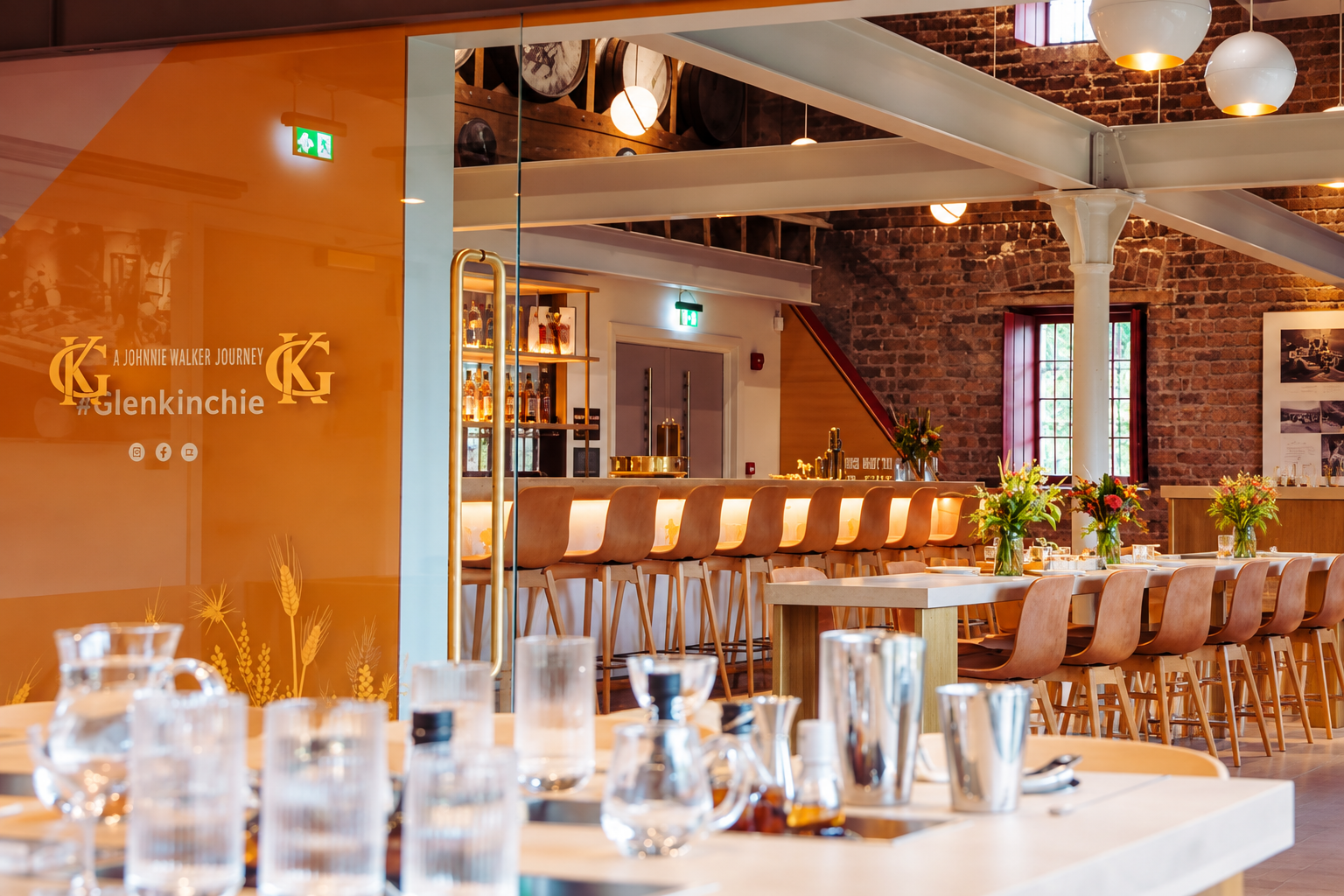 Inside the Glenkinchie visitor centre bar and tasting room